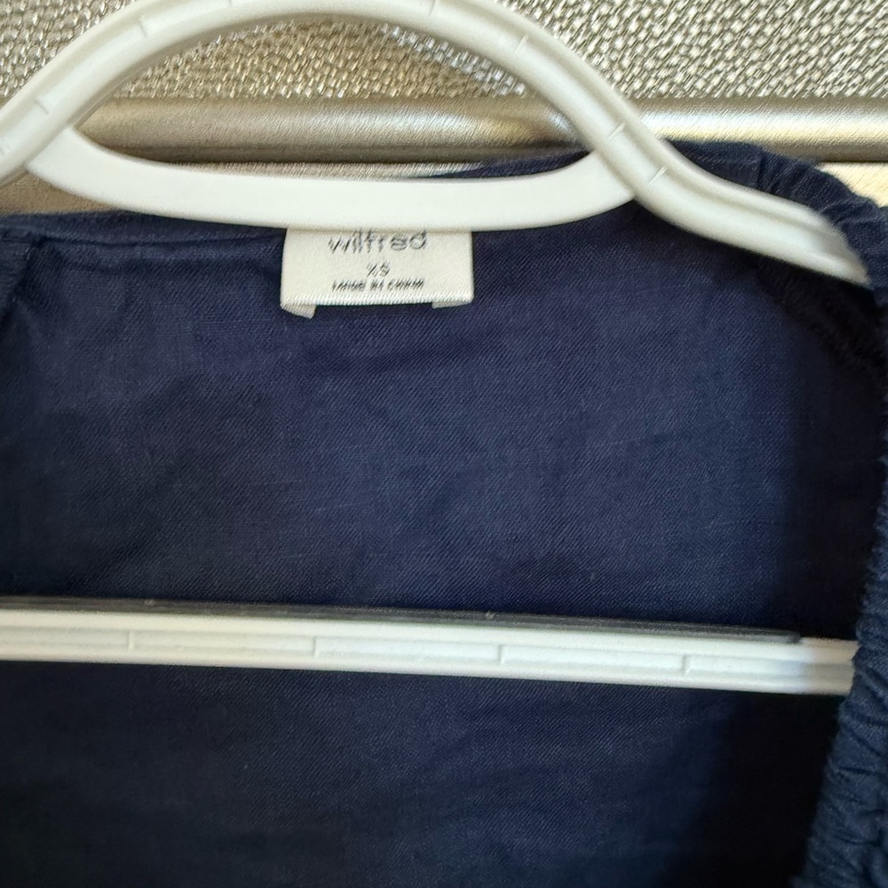 Wilfred Deep Blue Tie-Front Blouse - Picture 3 of 4